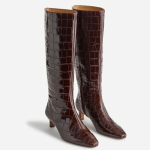 Madewell The Dimes Kitten-Heel Knee Boot - Chocolate Raisin